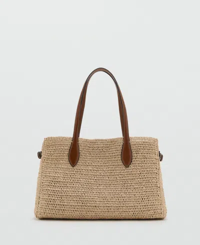 MANGO WOMEN'S NATURAL-FIBER TOTE BAG