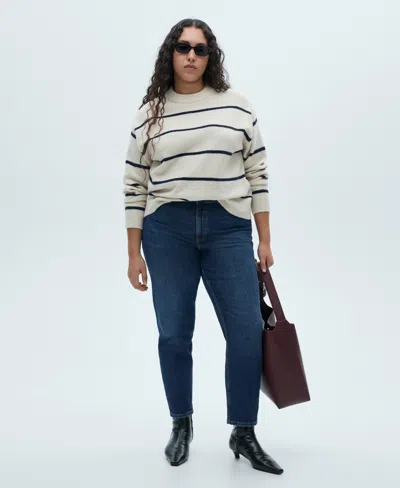 Mango Women's New Mom Comfort High-rise Jeans In Dark Blue