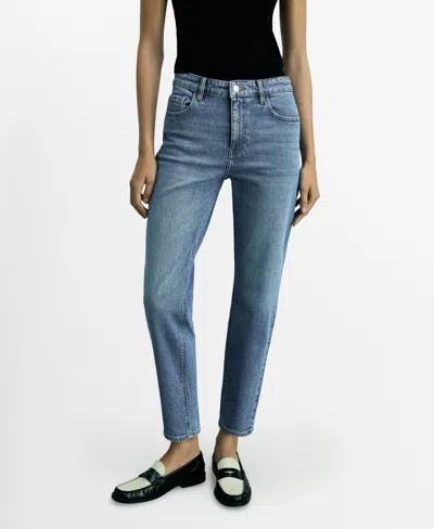 Mango Women's New Mom Comfort High-rise Jeans In Medium Blue