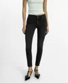 Mango Newisa Mid Rise Skinny Jeans In Black Denim