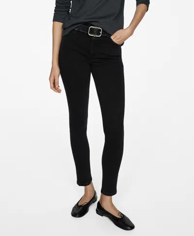 Mango Newisa Skinny Jeans In Black Denim