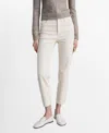 Mango Newmom Comfort High-rise Jeans Ecru In Ecru