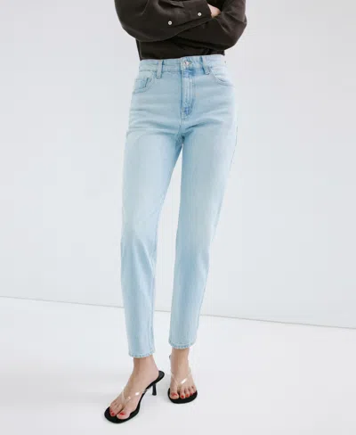 Mango Women's Newmom Comfort High-rise Jeans In Blue