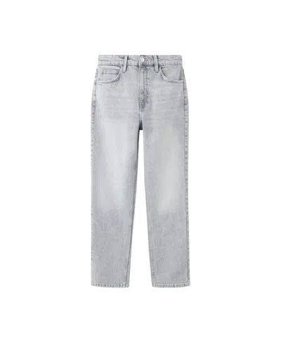 Mango Women's Newmom High-rise Straight-leg Cropped Jeans In Denim Gray