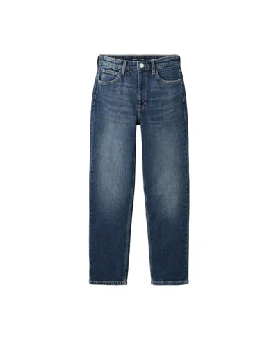 Mango Women's Newmom High-rise Straight-leg Jeans In Dark Blue