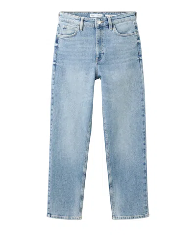 Mango Women's Newmom High-rise Straight-leg Jeans In Medium Blue