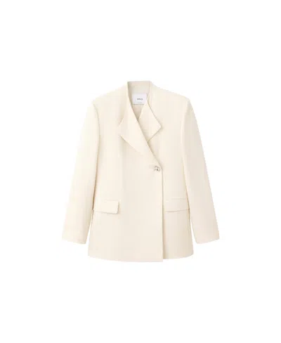 Mango Women's Notch Lapel Lined Suit Blazer In Vanilla