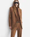 Mango Milano Blazer In Brown