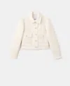 Mango Tweed Jacket In White