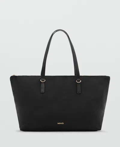 Mango Women's Nylon Shopper Bag In Black