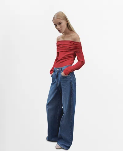 Mango Women's Off Shoulders Blouse In Red