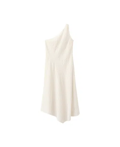 Mango Women's One-shoulder Asymmetrical Midi Dress In Neutral