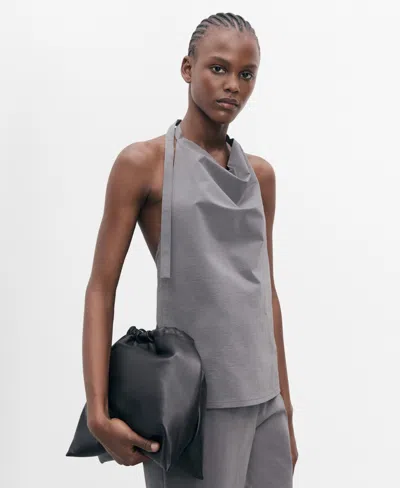 MANGO WOMEN'S OPEN-BACK DRAPED TOP