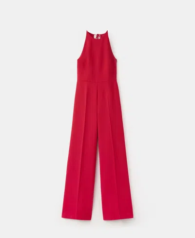 MANGO WOMEN'S OPEN BACK HALTER JUMPSUIT