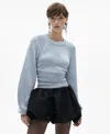 Mango Open Back Lurex Sweater Blue In Blue