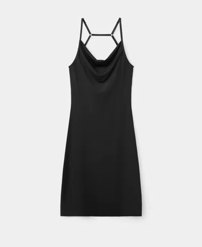 Mango Featuring Hailey Bieber Open Back Minidress In Black