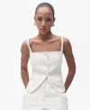 Mango Tempo Vest In Ecru
