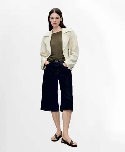 MANGO WOMEN'S OPEN-KNIT BOAT NECK SWEATER