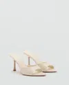 Mango Open-toed Heeled Sandals With Pointed Toe White In White