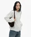 Mango Openwork Detail Button-up Shirt In Off White