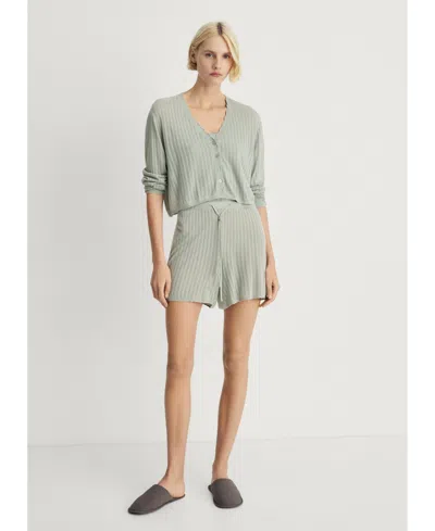 Mango Women's Openwork Detail Pajama Cardigan