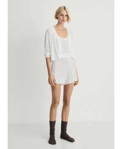 Mango Women's Openwork Detail Pajama Cardigan