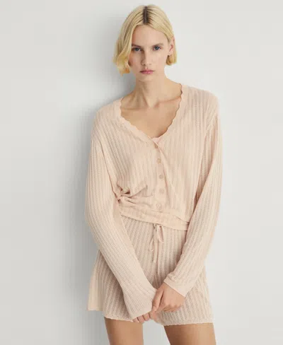 Mango Women's Openwork Detail Pajama Cardigan