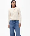 Mango Women's Openwork Details Knitted Sweater In Ecru