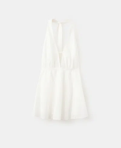 Mango Women's Openwork Embroidery A-line Dress In White