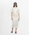 Mango Women's Openwork Floral Textured Shirt In Ecru