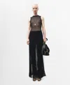 Mango Women's Openwork Fringed Knit Dress In Black