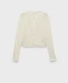 Mango Openwork Knit Cardigan Ecru In Neutral