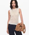 Mango Open Stitch Sweater Tank In Neutral