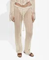 Mango Openwork Tie Waist Pants In Ecru