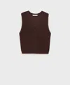 Mango Lightweight Knit Tank Top In Brown