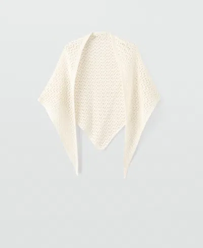 Mango Women's Open-worked Knit Shawl In Sand