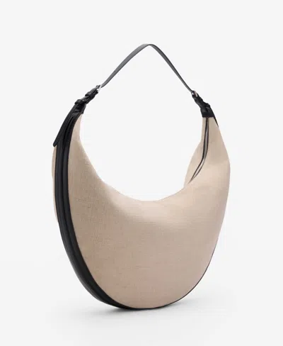Mango Women's Oval Linen-blend Shoulder Bag