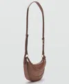 Mango Oval Shoulder Bag Leather In Brown