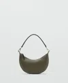 Mango Oval Faux Leather Shoulder Bag In Green