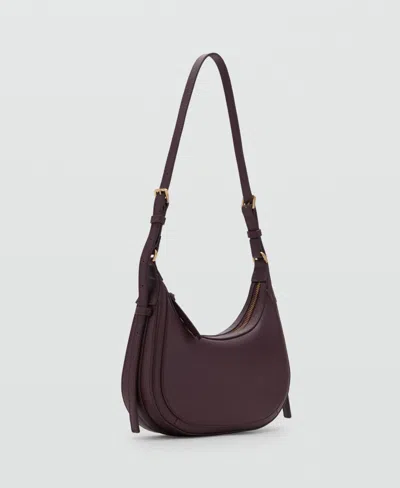 Mango Women's Oval Shoulder Bag In Burgundy