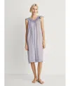 Mango Cotton Nightdress Overdyed Lace Lilac