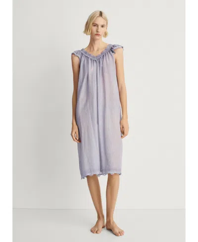 Mango Women's Overdyed Lace Cotton Nightdress