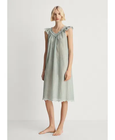 Mango Women's Overdyed Lace Cotton Nightdress