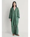 Mango Overdyed Design Ramie Kaftan Dark Grey In Green