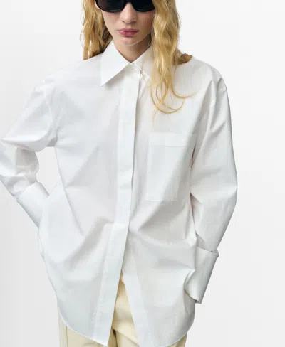 Mango Women's Oversize Cotton Shirt In Off White