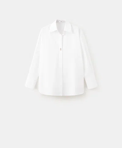 Mango Women's Oversize Cotton Shirt In White