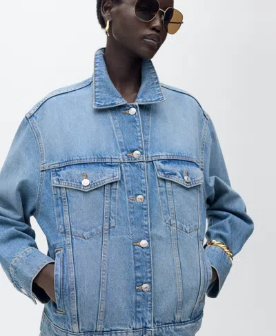 Mango Women's Oversize Denim Pockets Jacket