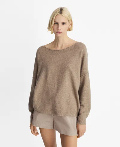 Mango Women's Oversize Knit Sweater In Brown