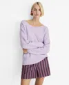 Mango Oversize Knit Sweater Lavender In Lavender