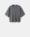 Mango Oversize Short Sleeve Sweater In Black